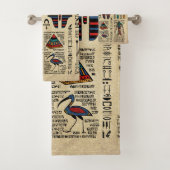 Egyptische hiërogliefen en godheden op papyrus bad handdoek (Insitu)