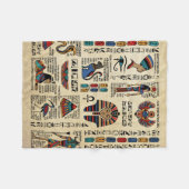 Egyptische hiërogliefen en godheden op papyrus fleece deken (Voorkant (Horizontaal))