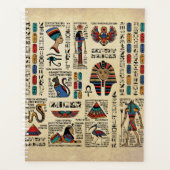Egyptische hiërogliefen en godheden op papyrus planner (Voorkant)