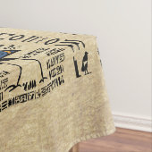 Egyptische hiërogliefen en godheden op papyrus tafelkleed (Voorbeeld)