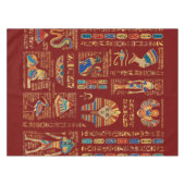 Egyptische hiërogliefen en oudheden in rood tafelkleed (Voorkant (Horizontaal))
