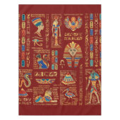 Egyptische hiërogliefen en oudheden in rood tafelkleed (Voorkant)