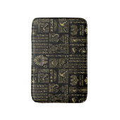 Egyptische hiërogliefen en oudheden in zwart goud badmat (Voorkant Verticaal)