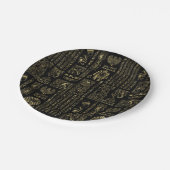 Egyptische hiërogliefen en oudheden in zwart goud papieren bordje (Gekanteld)
