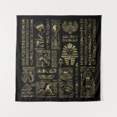 Egyptische hiërogliefen en oudheden in zwart goud wandkleed (Voorkant)