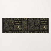 Egyptische hiërogliefen en oudheden in zwart goud yogamat (Achterkant (horizontaal))
