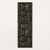 Egyptische hiërogliefen en oudheden in zwart goud yogamat (Voorkant)