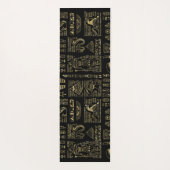 Egyptische hiërogliefen en oudheden in zwart goud yogamat (Achterkant)