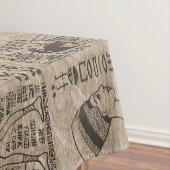 Egyptische hiërogliefen en symbolen op hout tafelkleed (Voorbeeld)