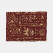 Egyptische hiërogliefen en symbolen rood leder fleece deken (Voorkant (Horizontaal))