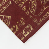 Egyptische hiërogliefen en symbolen rood leder fleece deken (Hoek)