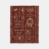 Egyptische hiërogliefen en symbolen rood leder fleece deken (Voorkant)
