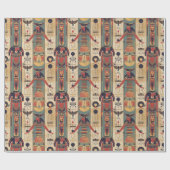 Egyptische hiërogliefen Farao Patroon Cadeaupapier (Vlak)