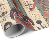 Egyptische hiërogliefen Farao Patroon Cadeaupapier (Rol Hoek)