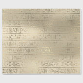 Egyptische hiërogliefen Faux Gold Pastel Sepia Cadeaupapier (Vlak)