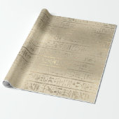 Egyptische hiërogliefen Faux Gold Pastel Sepia Cadeaupapier (Uitgerold)
