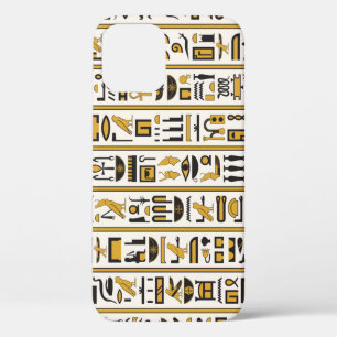 Egyptische hiërogliefen: geel-zwart naadloos. Case-Mate iPhone case