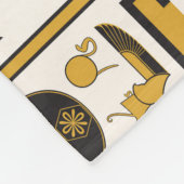 Egyptische hiërogliefen: geel-zwart naadloos. fleece deken (Hoek)