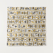 Egyptische hiërogliefen: geel-zwart naadloos. wandkleed (Voorkant (horizontaal))