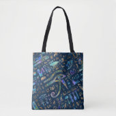 Egyptische hiërogliefen gemengde textuur Abstract Tote Bag (Voorkant)