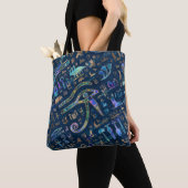 Egyptische hiërogliefen gemengde textuur Abstract Tote Bag (Dichtbij)
