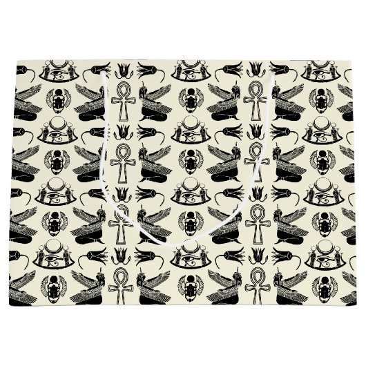 Egyptische hiërogliefen geschenk tas groot cadeauzakje (Voorkant)