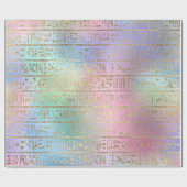 Egyptische hiërogliefen goud blauw water roze ombr cadeaupapier (Vlak)