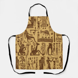 Egyptische Hiërogliefen Goud en Bruin Schort