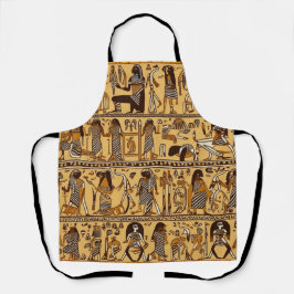 Egyptische Hiërogliefen Goud en Bruin Schort