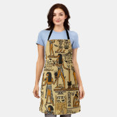 Egyptische Hiërogliefen Goud en Bruin Schort (Gedragen)