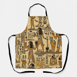 Egyptische Hiërogliefen Goud en Bruin Schort