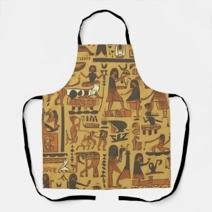 Egyptische Hiërogliefen Goud en Bruin Schort