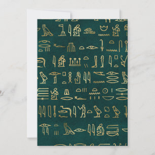 Egyptische Hiërogliefen Goud Groen Oud Egypte Bedankkaart