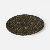 Egyptische hiërogliefen  goud in zwart op zwart papieren bordje (Gekanteld)