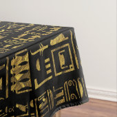 Egyptische hiërogliefen  goud in zwart op zwart tafelkleed (Voorbeeld)