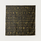 Egyptische hiërogliefen  goud in zwart op zwart wandkleed (Voorkant (horizontaal))