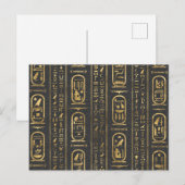 Egyptische hiërogliefen Goud op Leer Briefkaart (Voorkant / Achterkant)