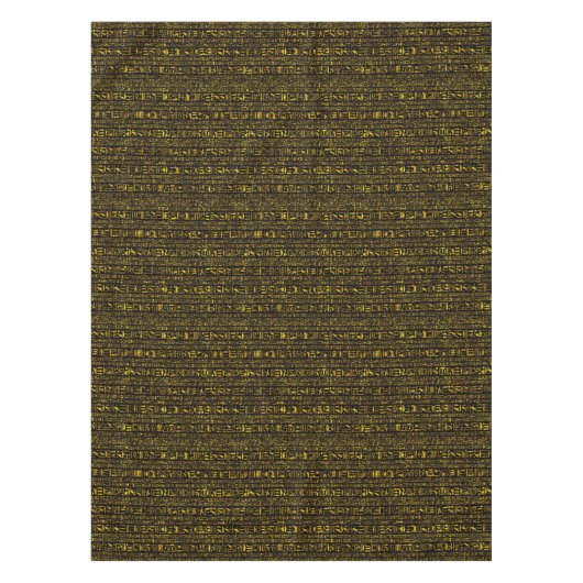 Egyptische hiërogliefen goud zwart katoen dineren tafelkleed (Voorkant)