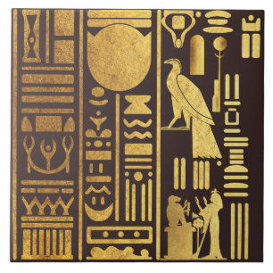 Egyptische hiërogliefen goudfolie tegeltje