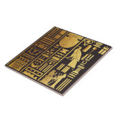 Egyptische hiërogliefen goudfolie tegeltje (Zijkant)