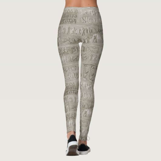 Egyptische hiërogliefen groot patroon leggings (Achterkant)
