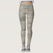Egyptische hiërogliefen groot patroon leggings (Voorkant)
