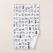 Egyptische hiërogliefen in zwart en wit bad handdoek (Handdoek)