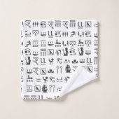 Egyptische hiërogliefen in zwart en wit bad handdoek (Wasdoekje)