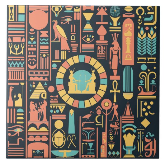 Egyptische hiërogliefen Keramische Tegel Tegeltje (Voorkant)