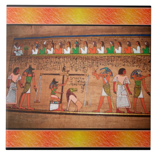 egyptische hiërogliefen-keramische Tegel Tegeltje (Voorkant)