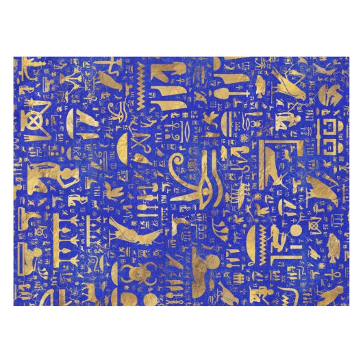 Egyptische hiërogliefen - Lapis Lazuli en Gold Tafelkleed (Voorkant (Horizontaal))