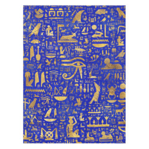 Egyptische hiërogliefen - Lapis Lazuli en Gold Tafelkleed