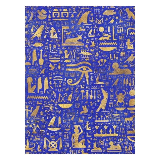 Egyptische hiërogliefen - Lapis Lazuli en Gold Tafelkleed (Voorkant)