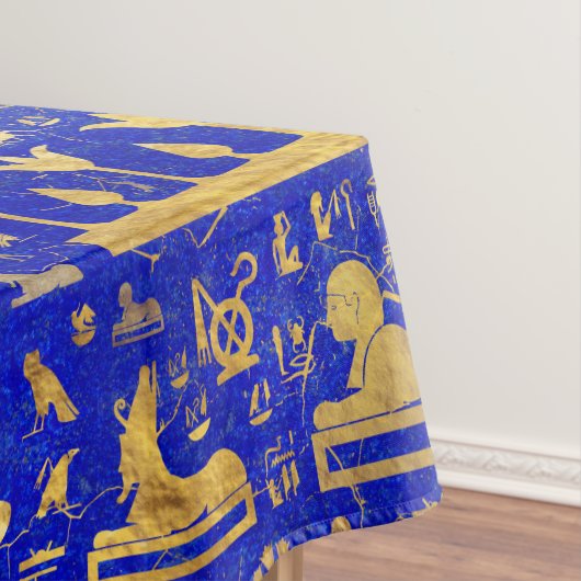 Egyptische hiërogliefen - Lapis Lazuli en Gold Tafelkleed (Voorbeeld)